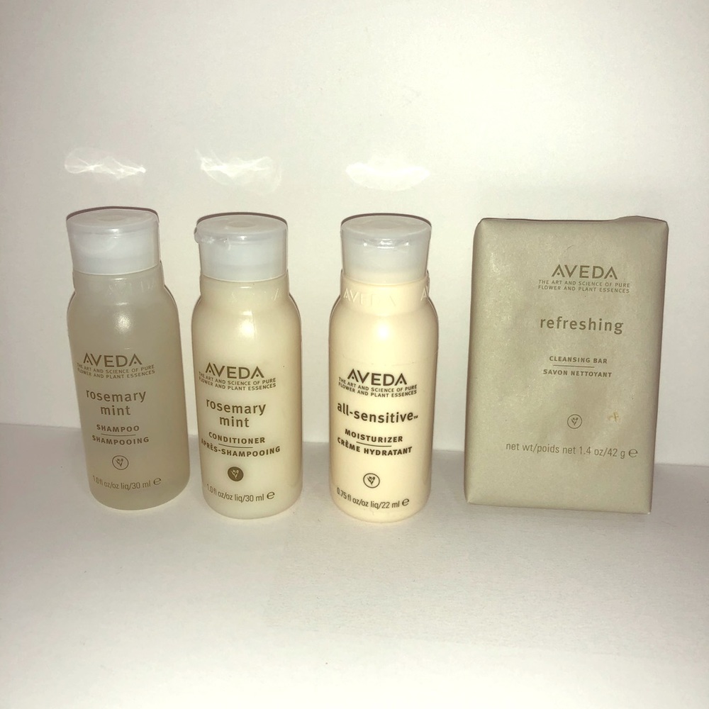 Aveda rosemary mint travel toiletry set TSA ok
